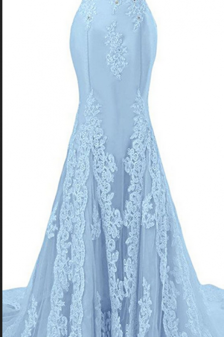 Blue Prom Dress,mermaid Prom Dress,fashion Prom Dress,sexy Party Dress,custom Made Evening Dress