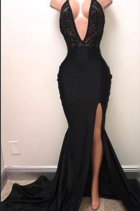 Charming Prom Dress, Sexy Prom Dresses, Evening Party Dress With Slit, Long Prom Dress, Formal Dress