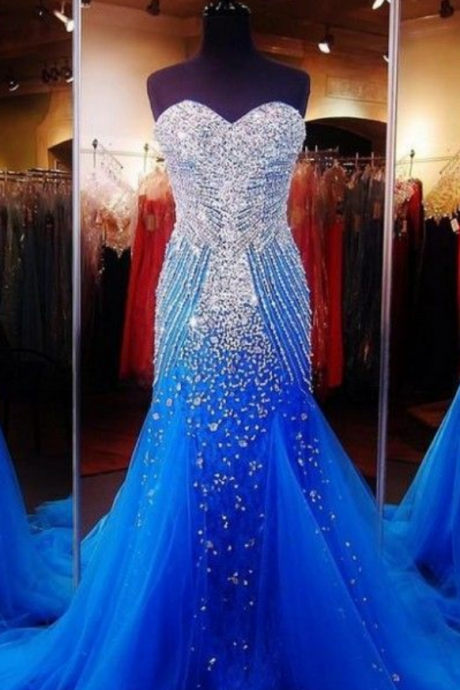 Beaded Prom Dress,mermaid Prom Dress,sweetheart Prom Dress,fashion Prom Dress,sexy Party Dress, Style Evening Dress
