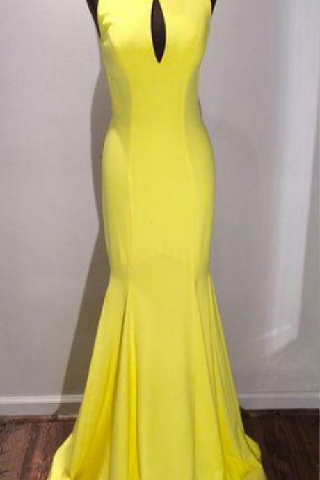 Sexy Prom Dress,backless Prom Dress,yellow Long Party Dress,mermaid Evening Gowns,vintage Prom Dresses,party Dresses