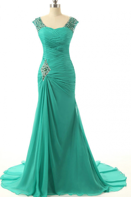 Elegant Green Mermaid Long Evening Dress Formal Dress Mother Of The Bride Dress Vestido De Fiesta