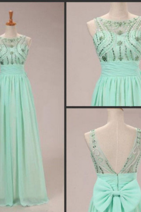 Mint Green Prom Dresses, Evening Dresses, Fashion Prom Gowns,elegant Prom Dress,princess Prom Dresses,chiffon Evening Gowns,sparkle Formal Dress