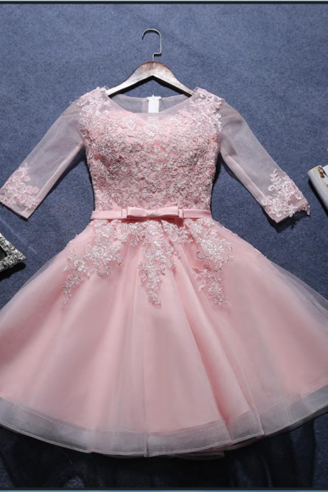 A-line Scoop Short Prom Dress Juniors Homecoming Dresses