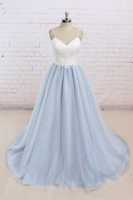 A-line Prom Dresses,light Blue Prom Dresses,backless Prom Dresses,evening Dresses,party Dresses
