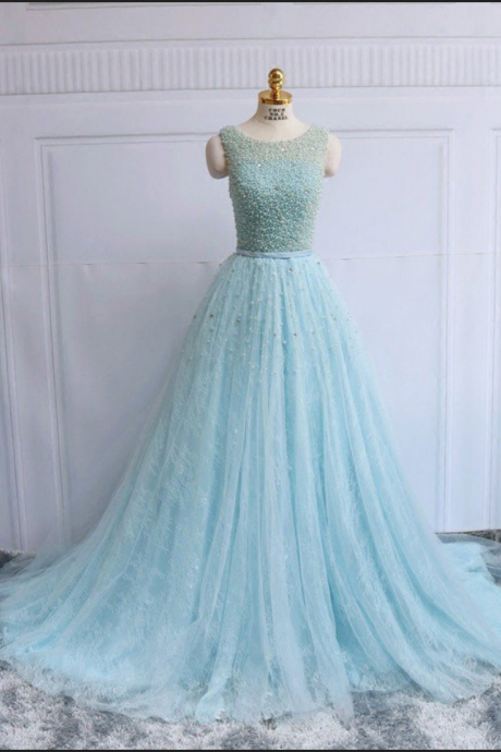 Tulle And Beaded Lace Prom Dresses Wedding Party Dresses Formal Gowns