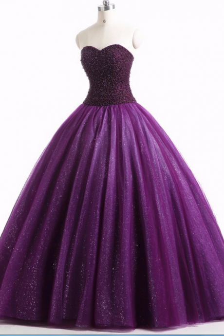 Real Vintage Gothic Purple Ball Gown Colorful Wedding Dresses Sweetheart Beaded Tulle Non White Bridal Gowns