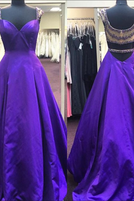Prom Dress,modest Prom Dress,purple Ball Gowns Prom Dresses Sexy Long Formal Evening Gowns