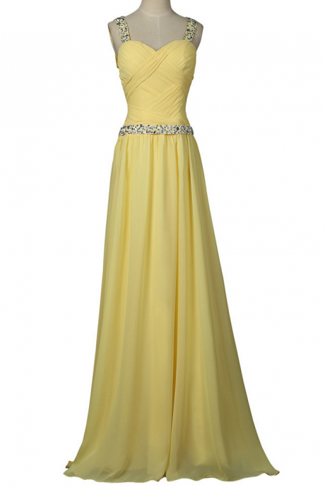 Prom Dresses,evening Dress,party Dresses,yellow Prom Dress Sweetheart Chiffon Beaded Sequin Ombre Dress Long Prom Dresses