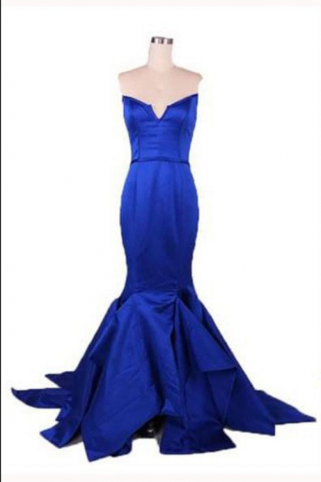 Long Trumpet/mermaid Notched Satin Prom Dresses Prom Gowns,prom Dresses , Prom Dresses, Long Prom Dress