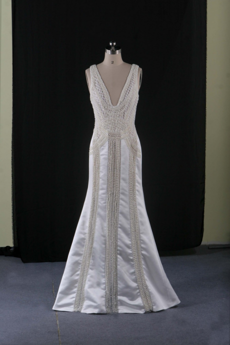 Longo Luxury Handwork Pearls Mermaid Prom Dress Real Photo Spaghetti Strap Evening Dress Long Gece Elbisesi Kanftans