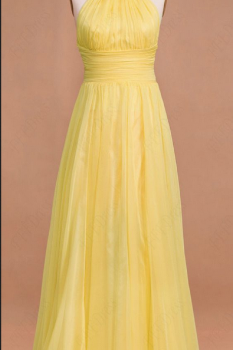 Yellow Prom Dresses,prom Gown, Evening Dress,chiffon Prom Dress,sexy Evening Gowns,yellow Formal Dress,wedding Guest Prom Gowns, Evening Gowns