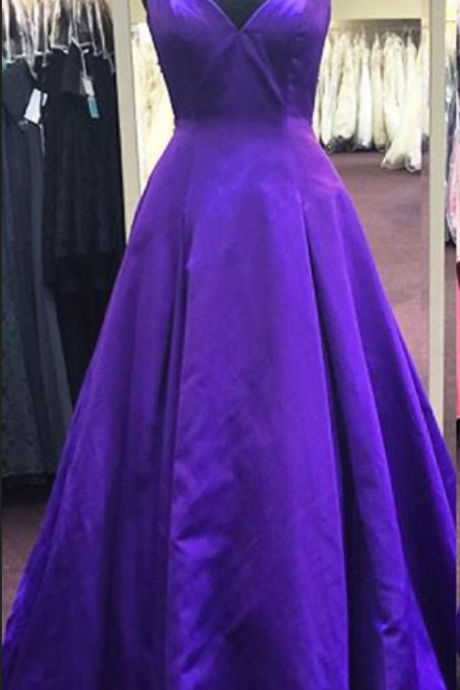 Purple Taffeta Prom Dresses Long A-line Evening Dresses Cap Sleeves Formal Gowns Sexy Beaded Party Pageant Dresses