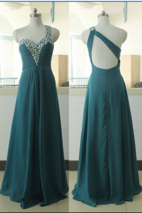 Teal Prom Dress,one Shoulder Prom Dress,long Prom Dress