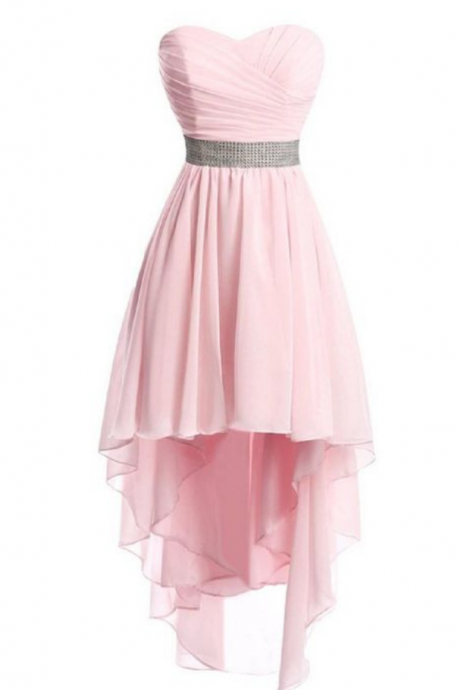 Sweetheart Pink Cocktail Homecoming Dresses,chiffon Prom Gown