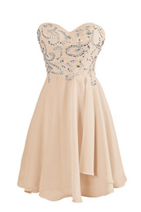 Sweetheart Prom Dress Homecoming Dress With Beading, Cute Homecoming Dresses,short Prom Gown