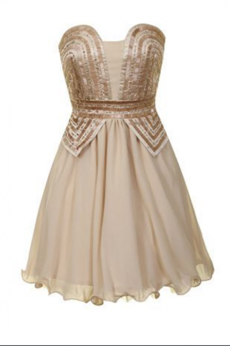 Charming Homecaming Dress,sweetheart Homecaming Dress, Sequined Homcaming Dress,chiffon Homecaming Dress,short Prom Dress