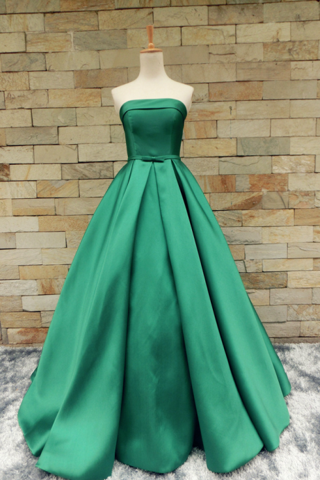 Sexy Vestido Fashion Formatura Bridal Strapless Sleeveless Green Pleat Long Prom Dress Custom Party Formal Evening Gown
