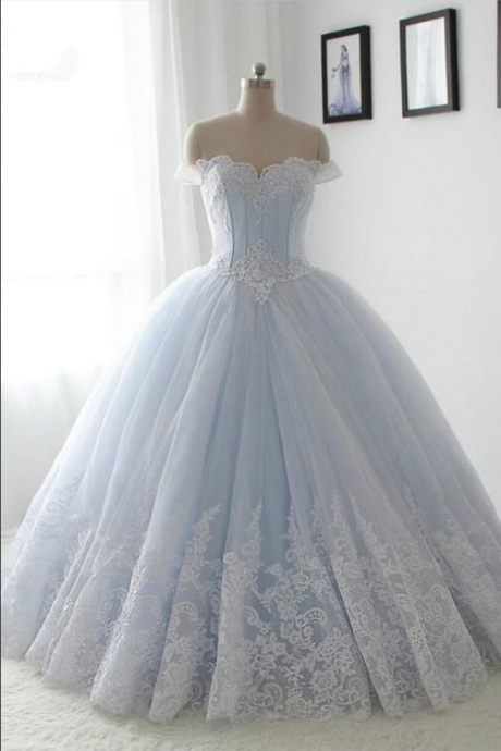 Sparkly Gorgeous Long Prom Dresses,quinceanera Dresses,modest Prom Dress For Teens,light Sky Blue Prom Gowns