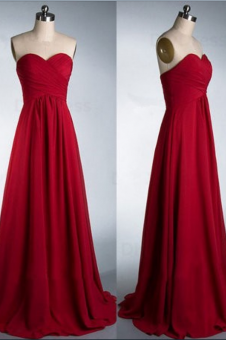 A-line Wine Red Bridesmaid Dress, Wedding Party Dress