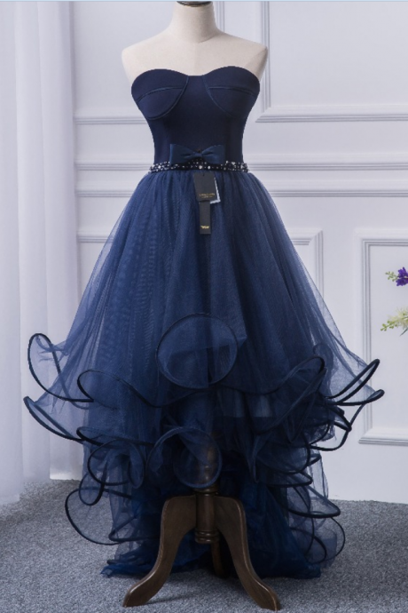 A Blue Ocean Dress For A Long Ball Gown, A Formal Part Of A Silk Dress