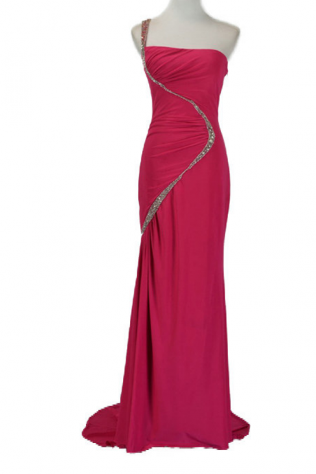A Strapless Silk Party Dress With A Beautiful Red Dress