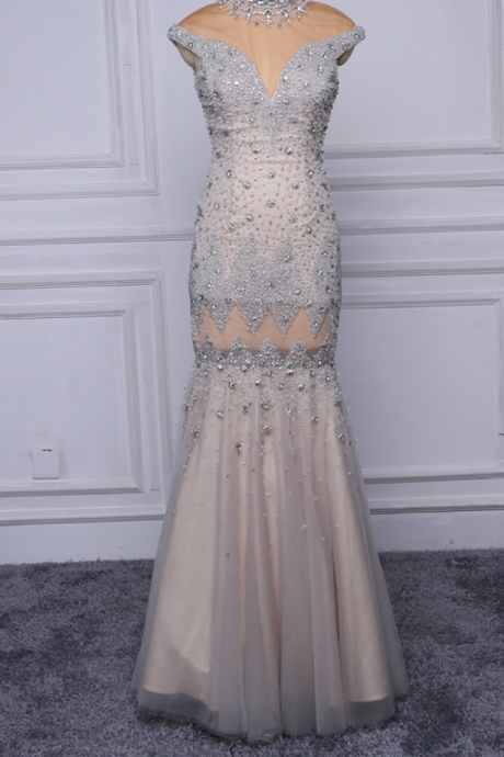 Sheer Luxury Wedding Gown With High Quality Mermaid Wedding Dress Crystal Intermittently Attracts A Perspective Party Dress
