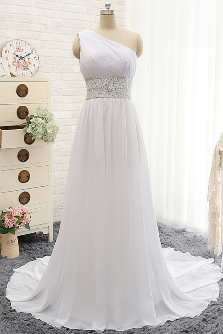 Real Photo Simple Design Bridal Dresses One Shoulder Please Wedding Gowns For Bride Vestidos De Noiva