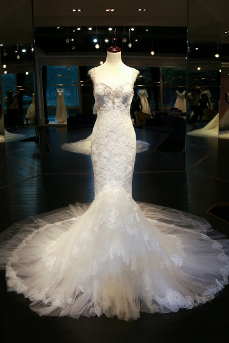Open Back Wedding Dress, Wedding Dress,wedding Dress,wedding Gown,bridal Gown,bride Dresses, Mermaid Bridal Dress,long Bridal Dresses,lace