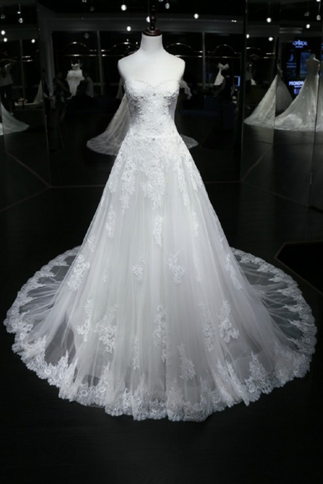 Elegant Wedding Dress, Wedding Dresses,wedding Dress,wedding Gown,bridal Gown,bride Dresses, A-line Bridal Dress,lace Wedding Dress,appliqued