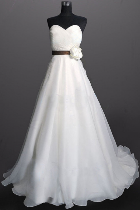  Formal Organza Simple Long A Line Bridal Wedding Dresses Formal Floor Length