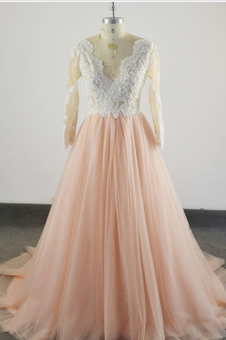 Real Sample Arabic Long Sleeves Lace Appliques Evening Dress Capped Floor Length Prom Dress Pink Custom Formal Evening Gowns Plus Size