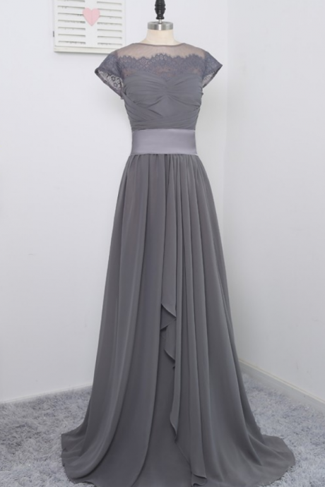Party Dress Sleeve Perspective Arc Edge Gray Silk Gauze Cape Town Party Dress