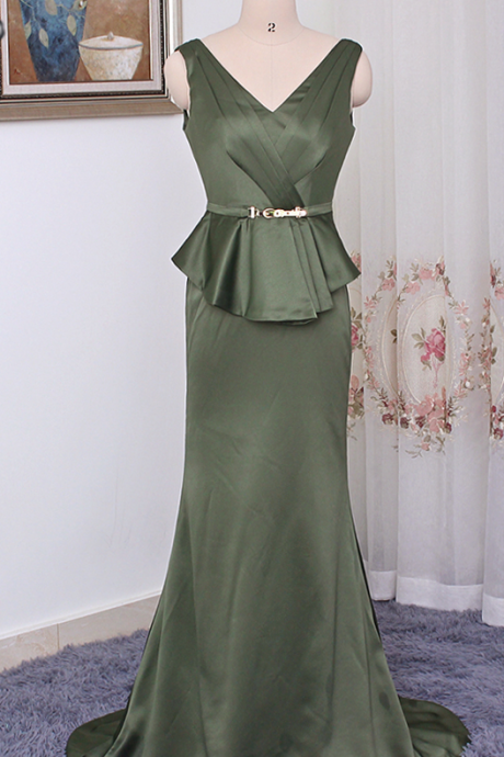 Shirt with metal beautiful mermaid dress green party dress mother dress wedding party dresses