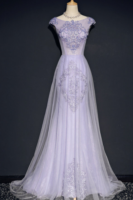 Bright Downy Elegant Purple Lilacs Lavender Spectacular Length Long Dress Formally Women Evening Dresses