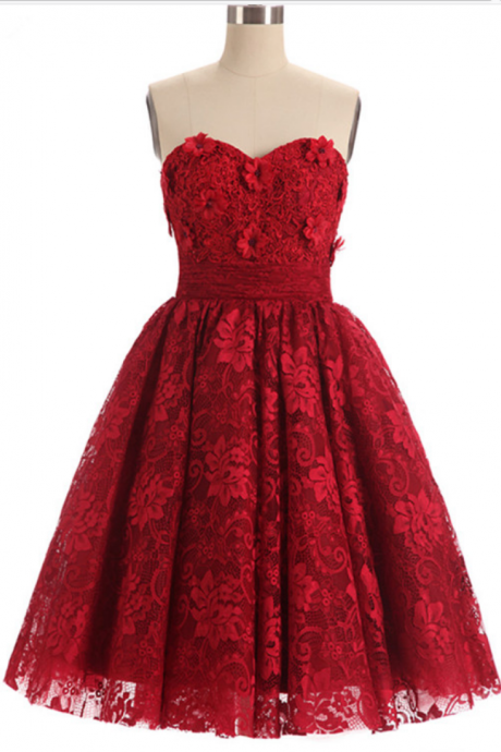 Red dress coat knee length dew dress lace Up noble tone curto shoulder festa dress formal dress