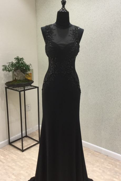 Black Evening Dress O - Cou Long Caftan Layer In Morocco! Formal Sleeveless Silk Ball Gown