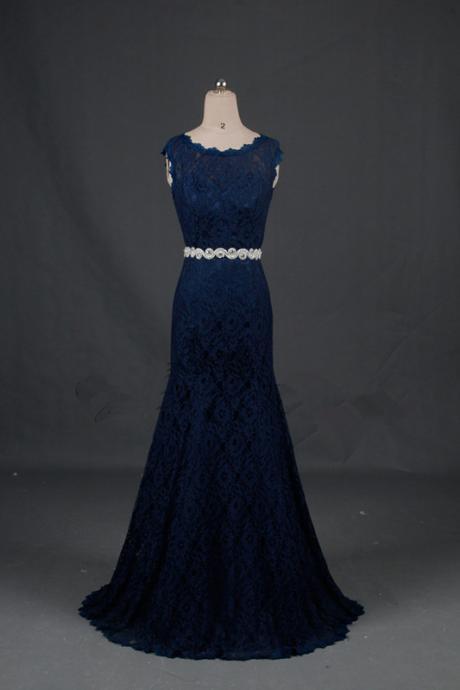 Navy Blue Dress Virgin Honorary Dame Honor Lace Dress Party Dress