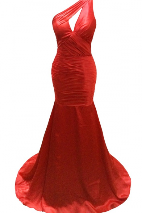 Red Luxury Long Silk Evening Dress * Festa A Party Dress