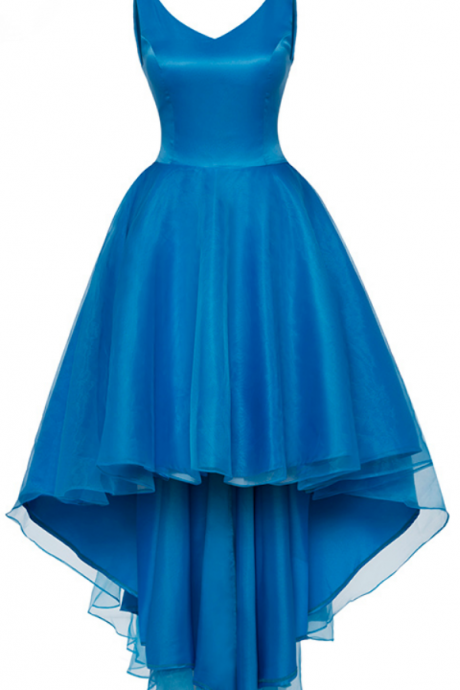 Beautiful Dress! Sleeveless Blue Line Was Shot In The Knee, Women In The Formal Part Of The Silk Evening Dress Skirt