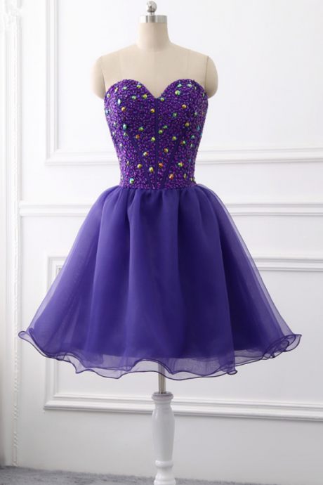 The image of real amethyst dress dear short sleeveless top pearl party homecoming dress