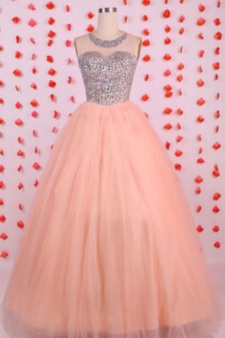 tulle puffy prom dress,Beautiful ball gown,pink prom dress,graduation dress,Blush Sweetheart prom dress,long prom dresses