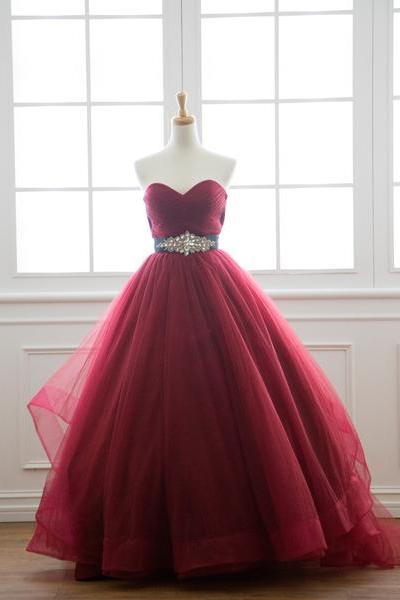 Ball Gown Burgundy Wedding Dress,sweetheart Neckline Colorful Bridal Dress,discount Wedding Gown,burgundy Ball Gown Prom Dress,