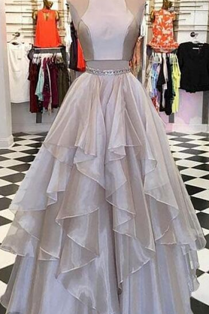  evening dress ,Chiffon Prom Dress,Long Prom Dress,A Line Prom Dress,Sexy Prom Dress,Two pieces long prom dress, evening dress ,