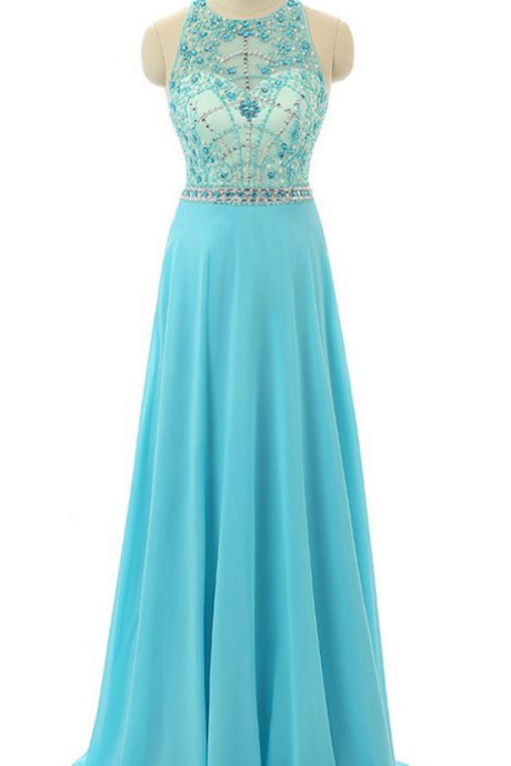 Prom Dresses,light Blue Prom Dress,chiffon Prom Gown,prom Dresses,evening Gowns, Styles Evening Dresses
