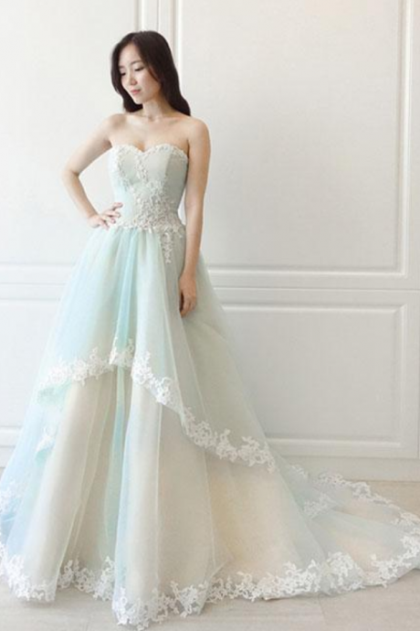 Tulle Lace Long Prom Dress, Evening Dress