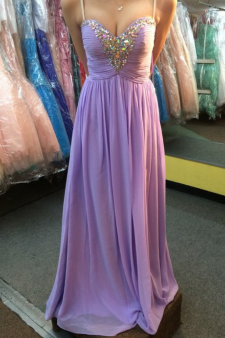  Chiffon Prom Dresses,Lilac Evening Dress,Sweetheart Prom Dress,Beading Prom Dress,Sequins Prom Gown,Sexy Prom Dress,Long Prom Gown,Modest Evening Gowns for Teens