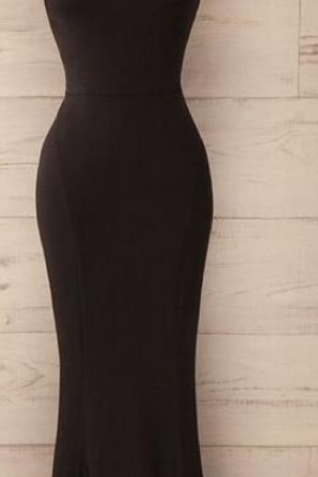 Halter Long Prom Dress,simple Prom Dress, Sexy Backless Prom/evneing Dress, Black Prom Dress With Open Back