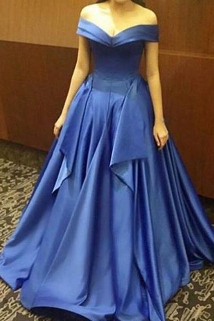  Blue Prom Dress,Prom Dresses,Satin Prom Dress,Prom Dresses For Teens,Long Prom Dress,Elegant Prom Gowns,Formal Evening Dresses,Cute Party Dresses,Off Shoulder Evening Gowns,Women Dresses