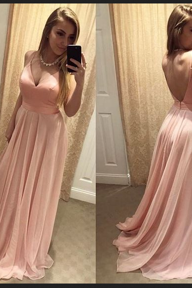 Pink Chiffon Prom Dress,spaghetti Straps Prom Dress,long Prom Dresses,evening Dresses,cute Dresses,elegant Prom Gowns