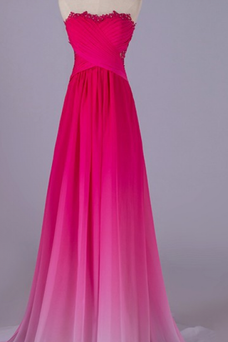 Pink Simple Prom Dresses,strapless Prom Dress